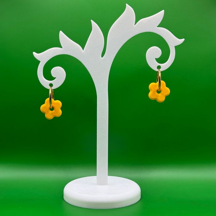 Boucles oreilles créole fleur