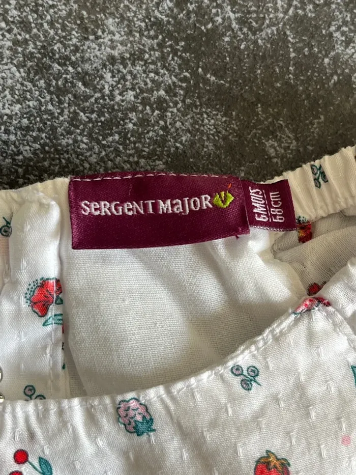 Ensemble tunique short culotte blanc 6 mois sergent major - photo numéro 3