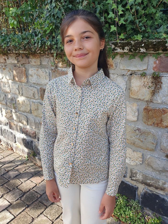 Chemise fleurie Lille beige Taille 8 ans - photo numéro 2