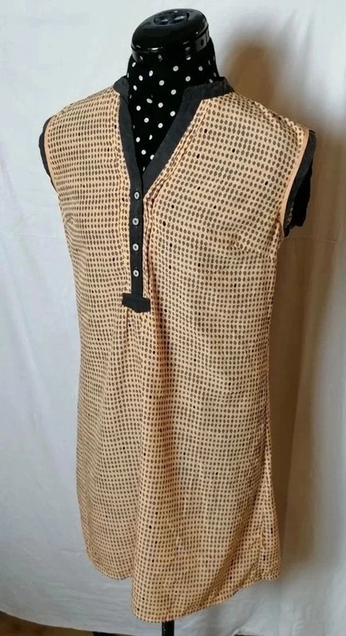 Robe à pois courte orange gris Lola Espeleta - photo numéro 7