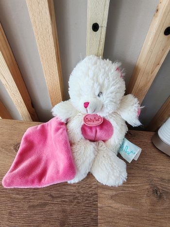 Ours baby nat fushia et blanc