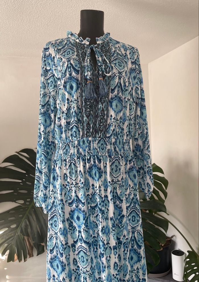 Robe longue imprimé bleu – Bonprix – Taille 42/44 (neuve sans étiquette) - photo numéro 2