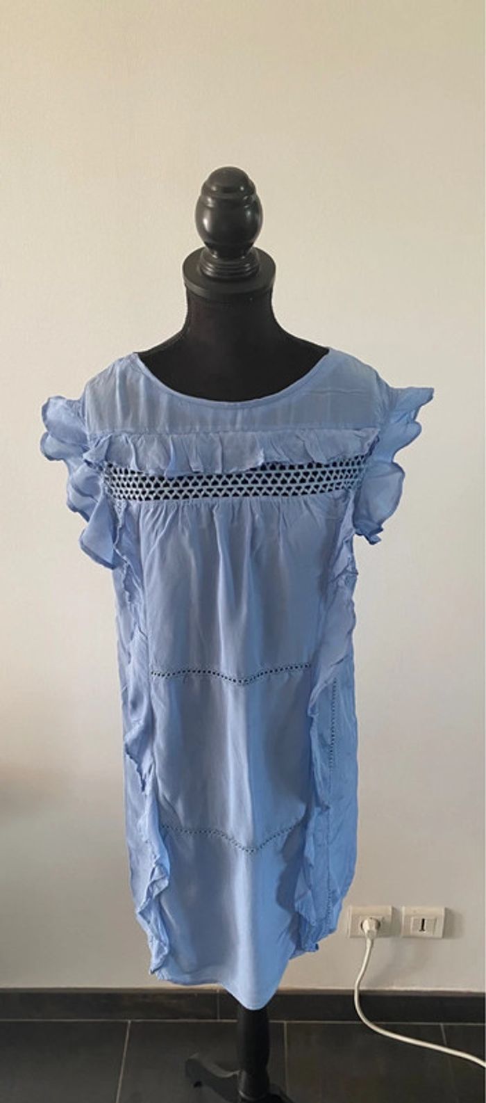Robe Claudie Pierlot bleue taille 36 - photo numéro 6