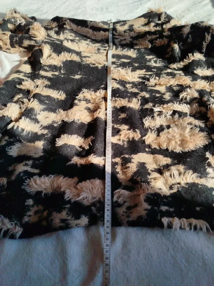 Veste femme Zimo Italie noire avec froufrous beige - photo numéro 8