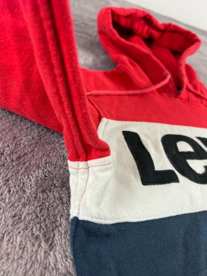 Sweat à Capuche Levi’s 100% coton Rouge, Blanc et Bleu Marine Taille S - photo numéro 13