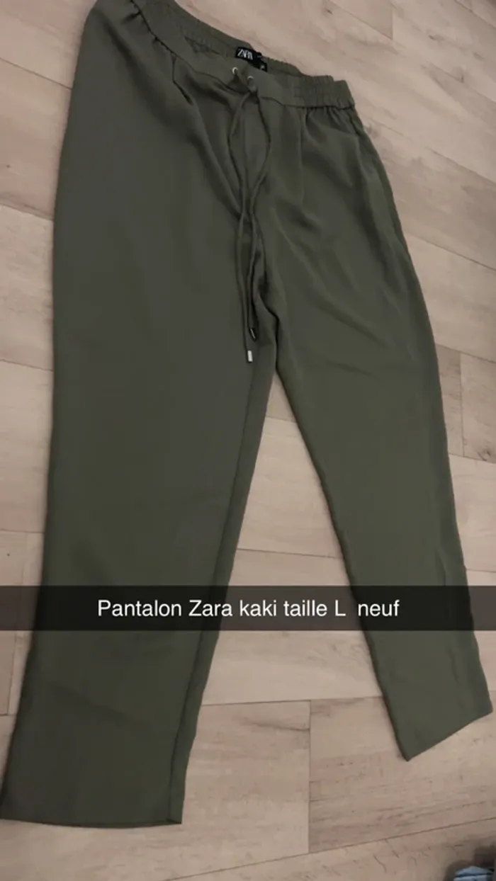 Pantalon Zara fluide kaki taille L neuf