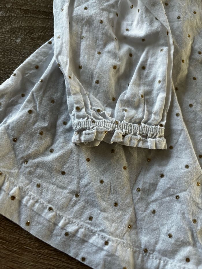 Blouse blanche pois KIABI t.12m - photo numéro 2