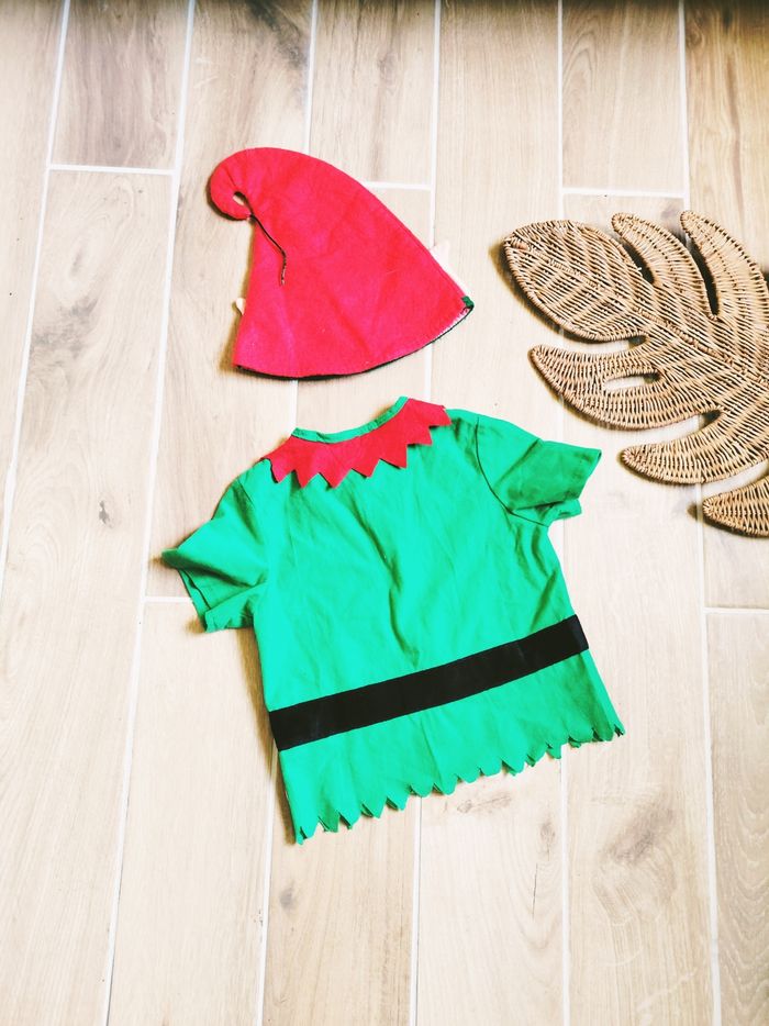 🎄 Déguisement/costume veste et chapeau de Lutin pour enfant - photo numéro 2