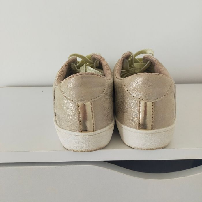 Baskets sneakers femme Chausséa pointure 36 blanc doré - photo numéro 7