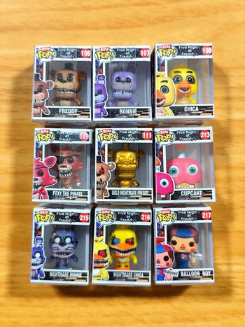 LOT EXCEPTIONNEL 9 Figurines Bitty Pop! Five Nights At Freddy's - Avec Gold Nightmare Freddy CHASE !