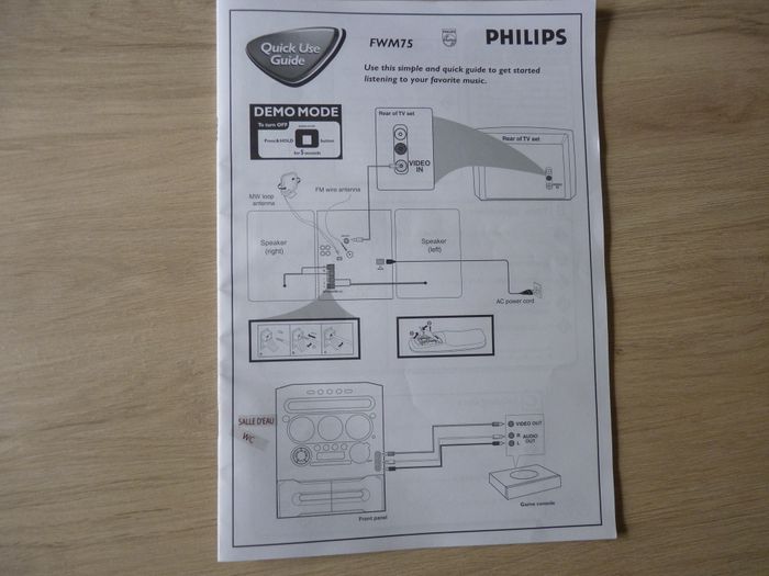 notice appareil Philips chaine hifi ref FWM75 musique TBE - photo numéro 2