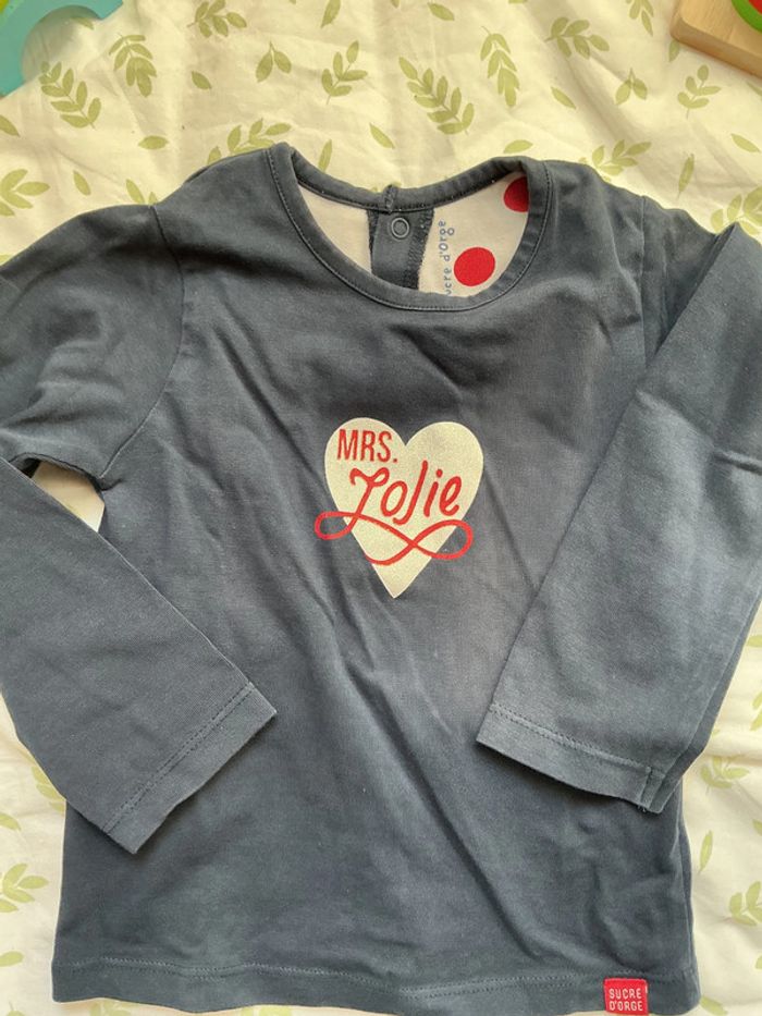 teeshirt manches longues bleu marine 18 mois suce d'orge - photo numéro 5