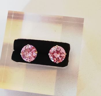 Boucles d'oreilles Argent 925 et son cristal Swarovski rose 