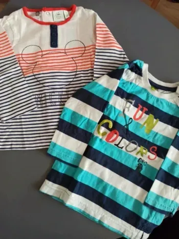 Lot 2 t-shirts manches longues 9 mois