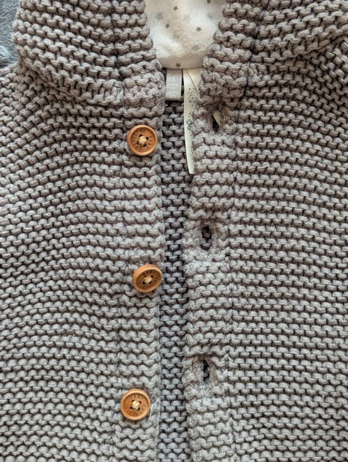 Veste à capuche en maille 1 mois - Orchestra - Gris chiné - photo numéro 7