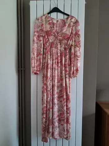 Robe longue rose et dorée Peace & Love