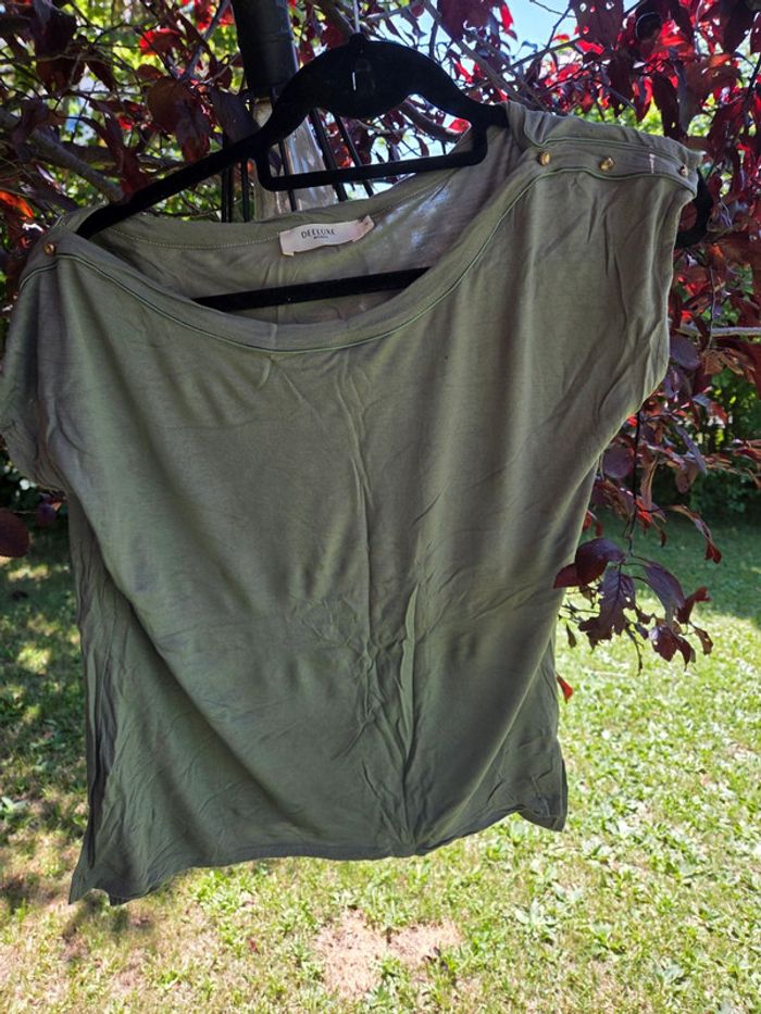 Haut top femme t shirt kaki