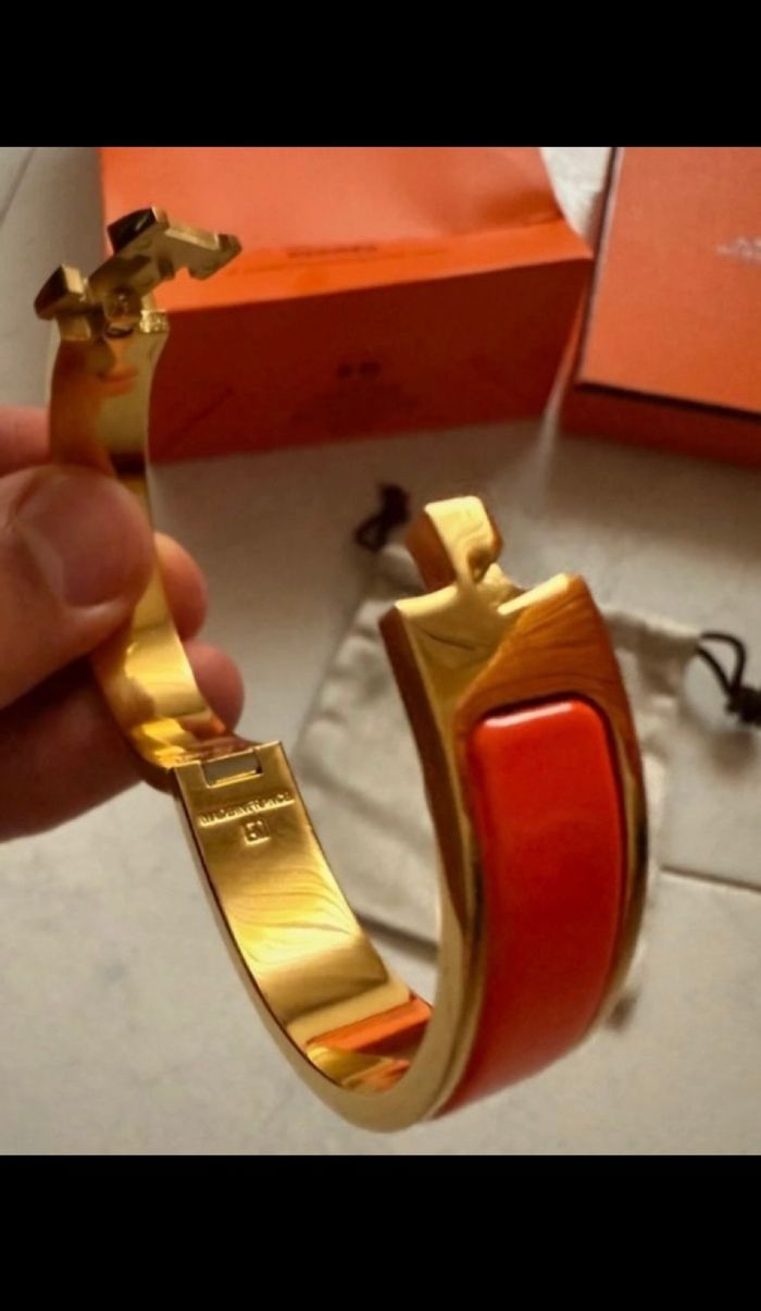 Bracelet Hermès clic H orange - photo numéro 5