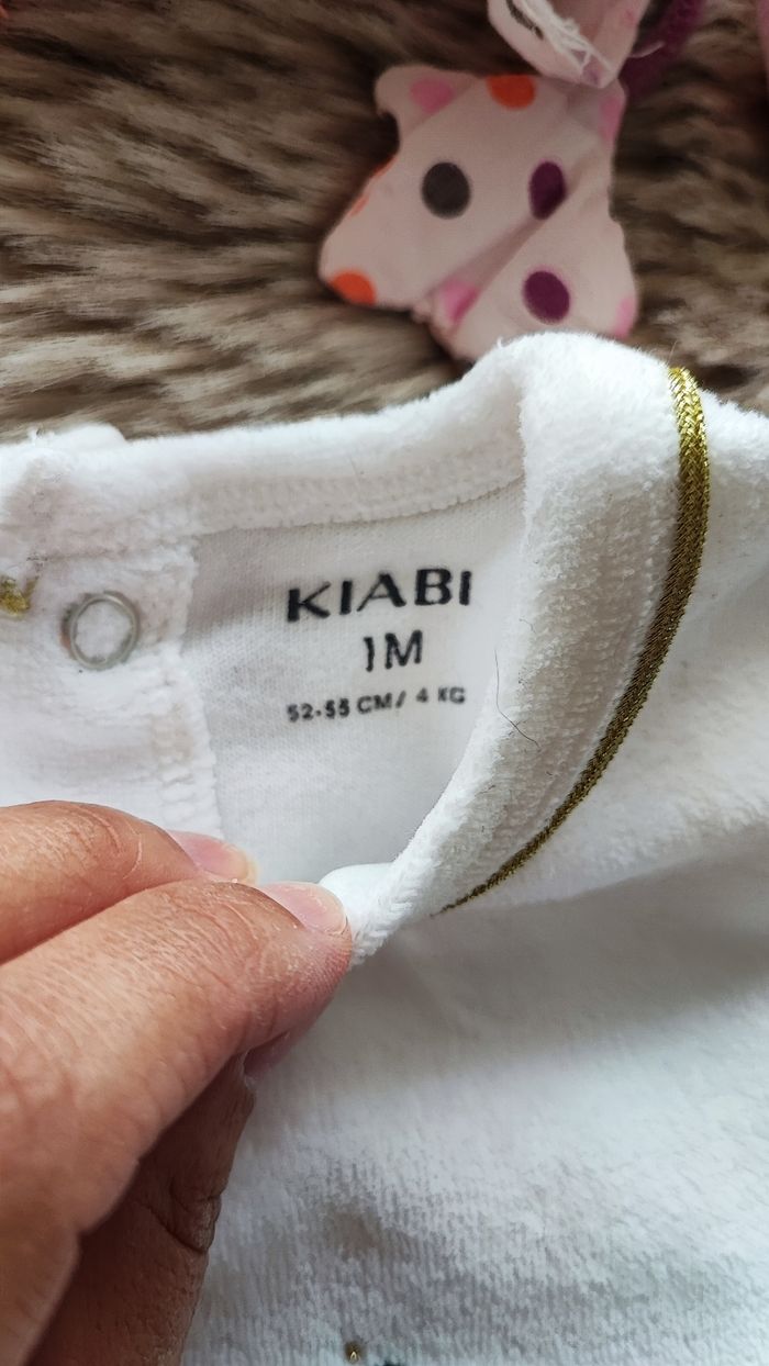 Pyjama chaud blanc or lapin Kiabi 1 mois - photo numéro 6