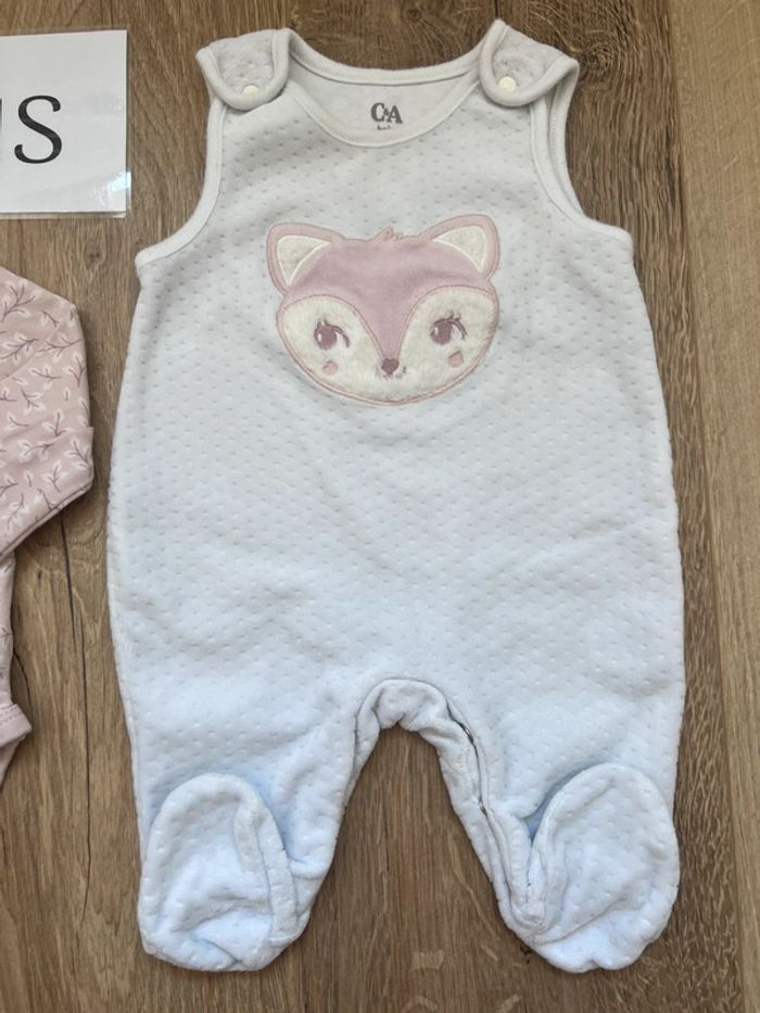 Ensemble grenouillère body + salopette renard 3 mois - photo numéro 3