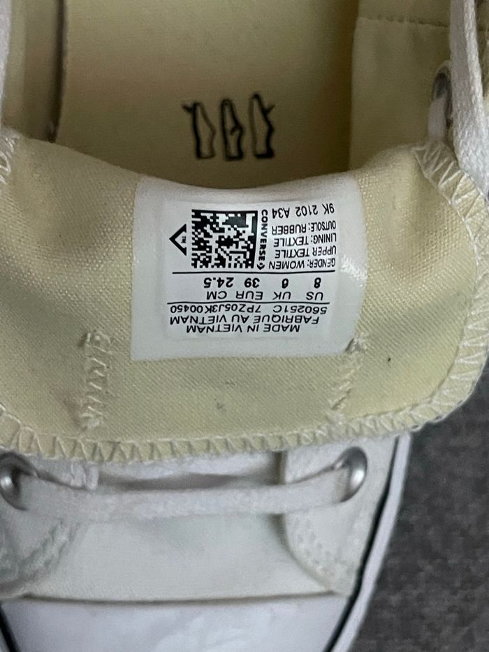 Converse blanche plate-forme 39 / très bon état - photo numéro 7