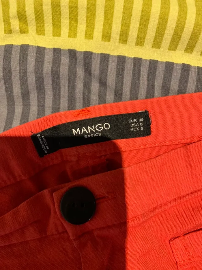 Pantacourt rouge Mango - photo numéro 4
