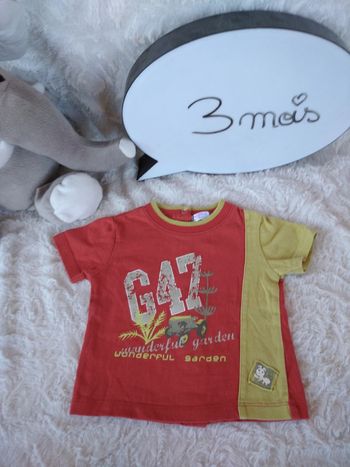 Tee shirt chemise manches courtes Garçon 3 mois G47 tracteur Kitchoun