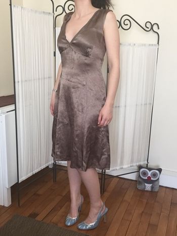 Robe effet froissé bronze légère