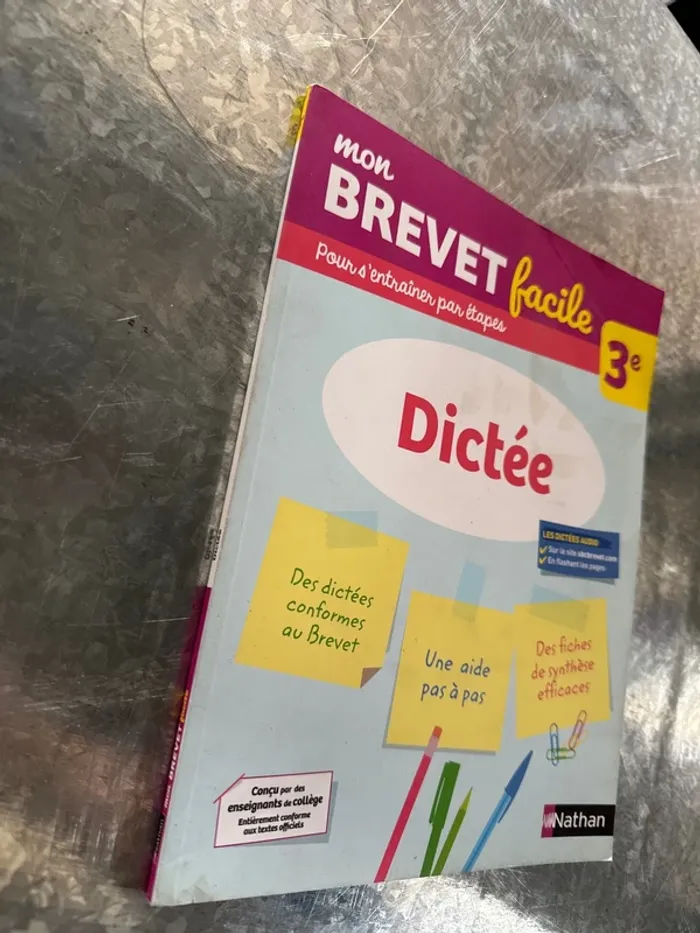 Livre mon brevet facile pour s’entraîner par étape, dicté troisième - photo numéro 2