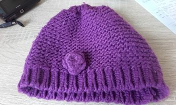 Bonnet fille violet 8-12 ans