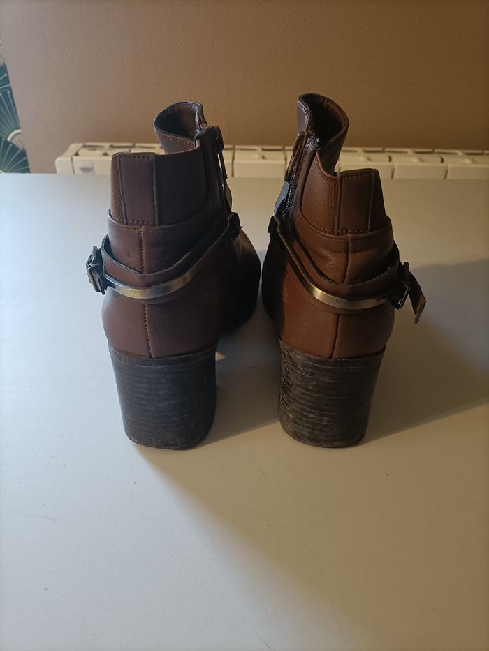 Bottines marron talon - photo numéro 2