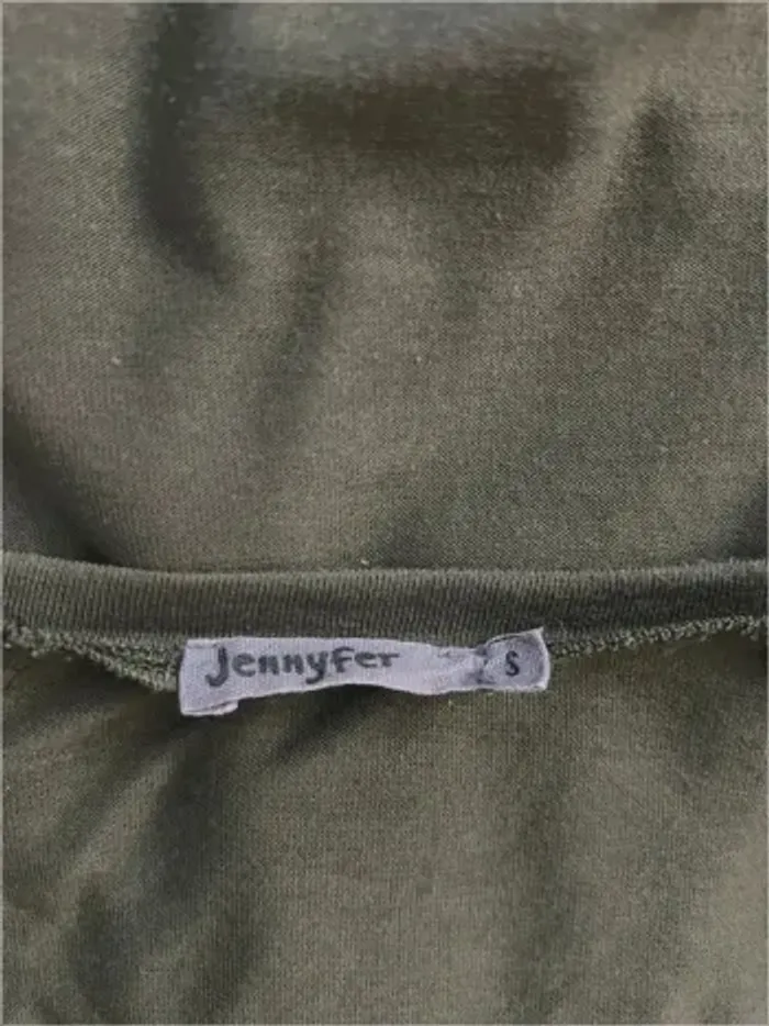 Blouse manches courtes kaki épaules avec détails métalliques Jennyfer - photo numéro 7