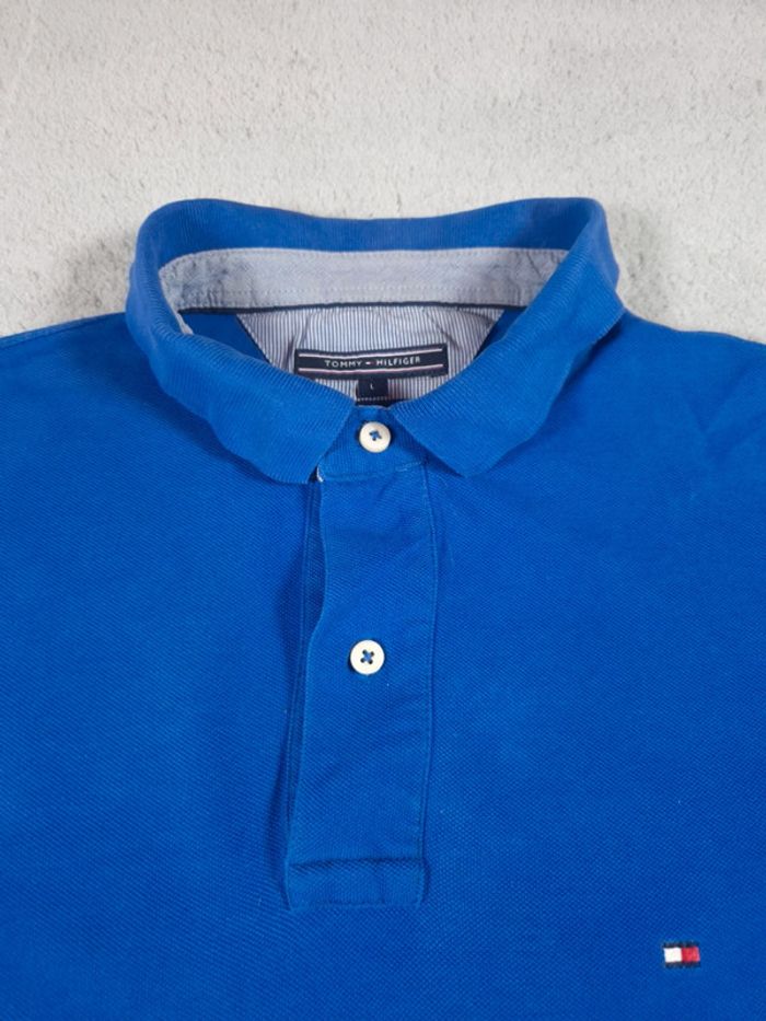 Polo Tommy Hilfiger manche courte - Bleu logo brodé - Taille L Hommes - 100% Coton - photo numéro 6