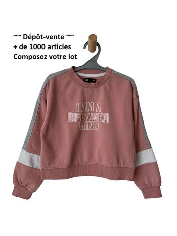 Sweat court rose “I am a dreamer mind” - Tex 6-7 ans