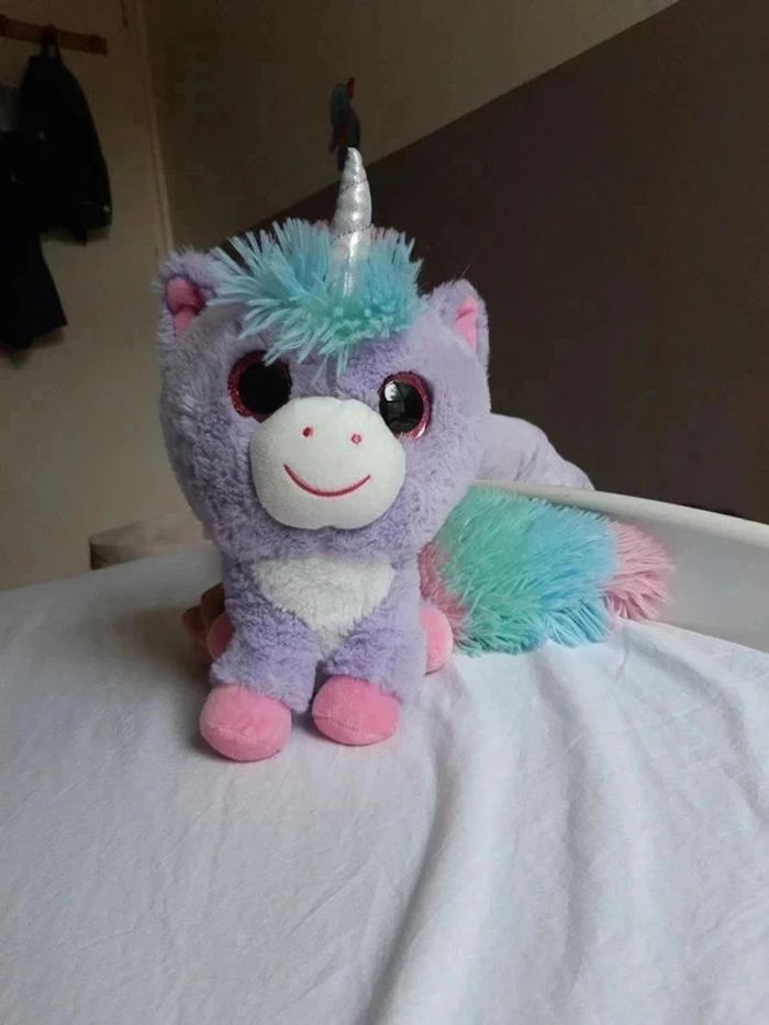 peluche Raton laveur licorne