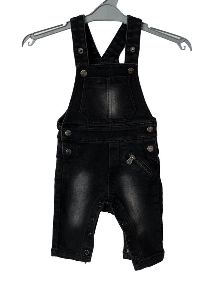 Salopette en jean noir stretch - Z Grain de blé 3 mois (59cm) - photo numéro 2