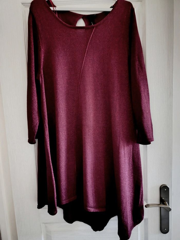 Robe bordeaux à paillettes Grana XXL