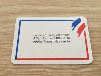 Carte hasard allez à Bordeaux pièce détachée jeu de société Richesses de France édition Nathan #A42