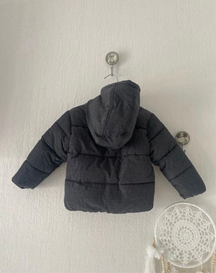 doudoune grise avec capuche In Extenso  18 mois - photo numéro 4
