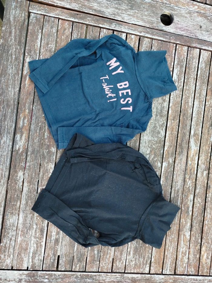 2 tee shirts col roulés fille