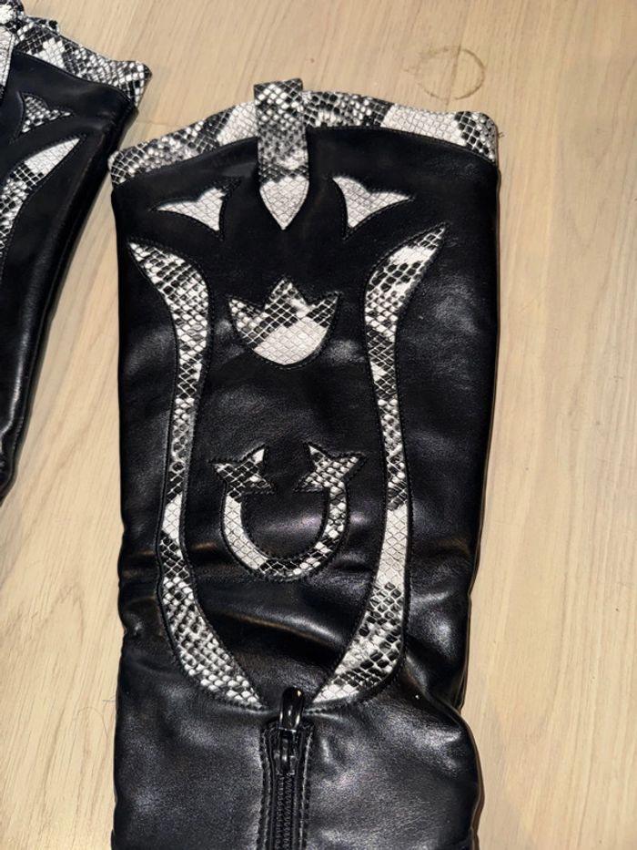 Superbe, bottes, style santiags, pointure 39 noir et blanche - photo numéro 6