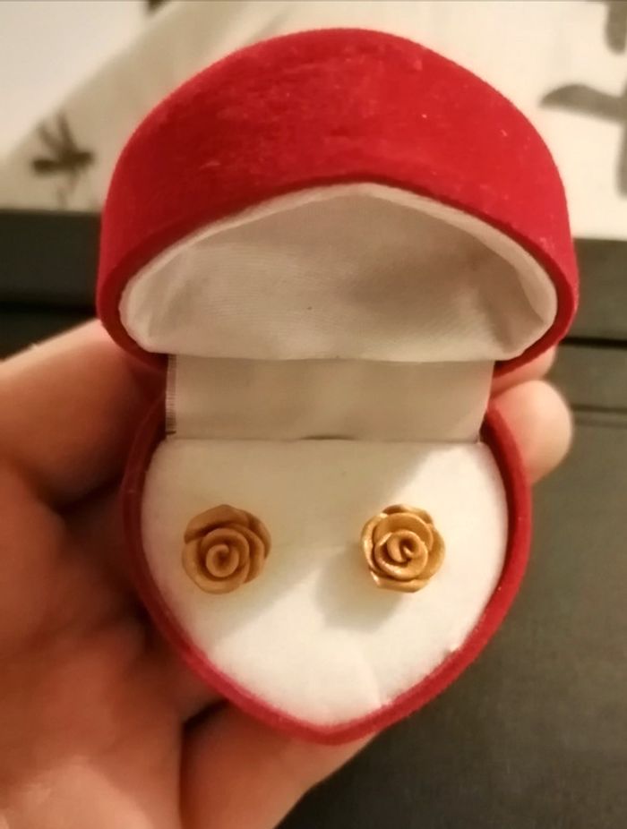 Boucles d'oreilles Roses - photo numéro 2