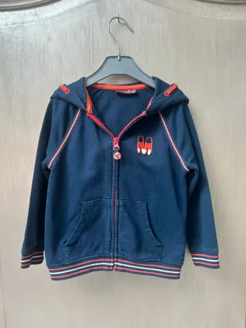 Veste Sweat sergent major 3 ans bleu marine et orange basket