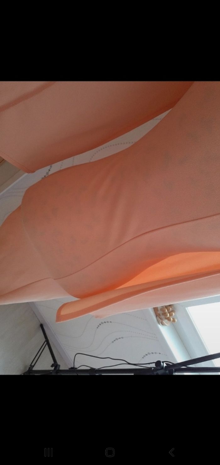Jolie robe moulante avec étole boohoo t 34 abricot - photo numéro 10
