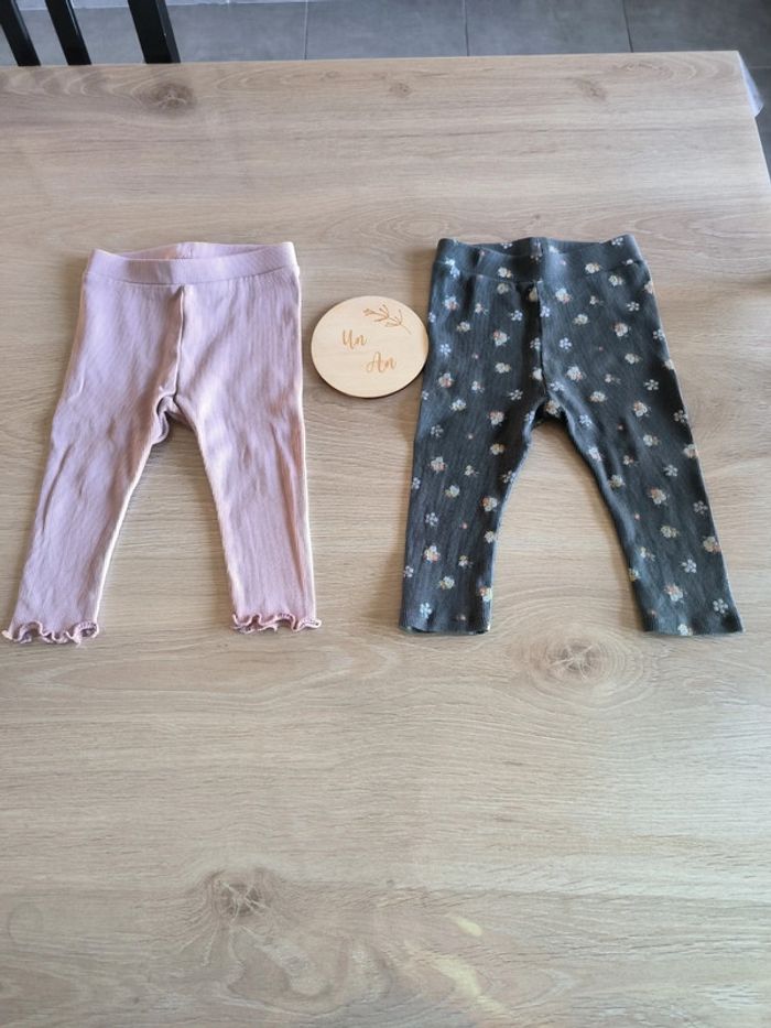 Lot de 2 leggings côtelés Kiabi 12 mois 74 cm