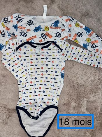 Lot bodies 18 mois absorba