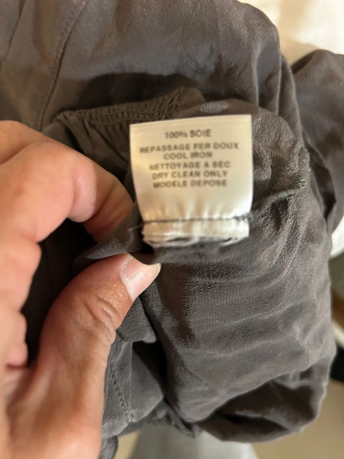 Robe en soie grise maje taille m - photo numéro 4