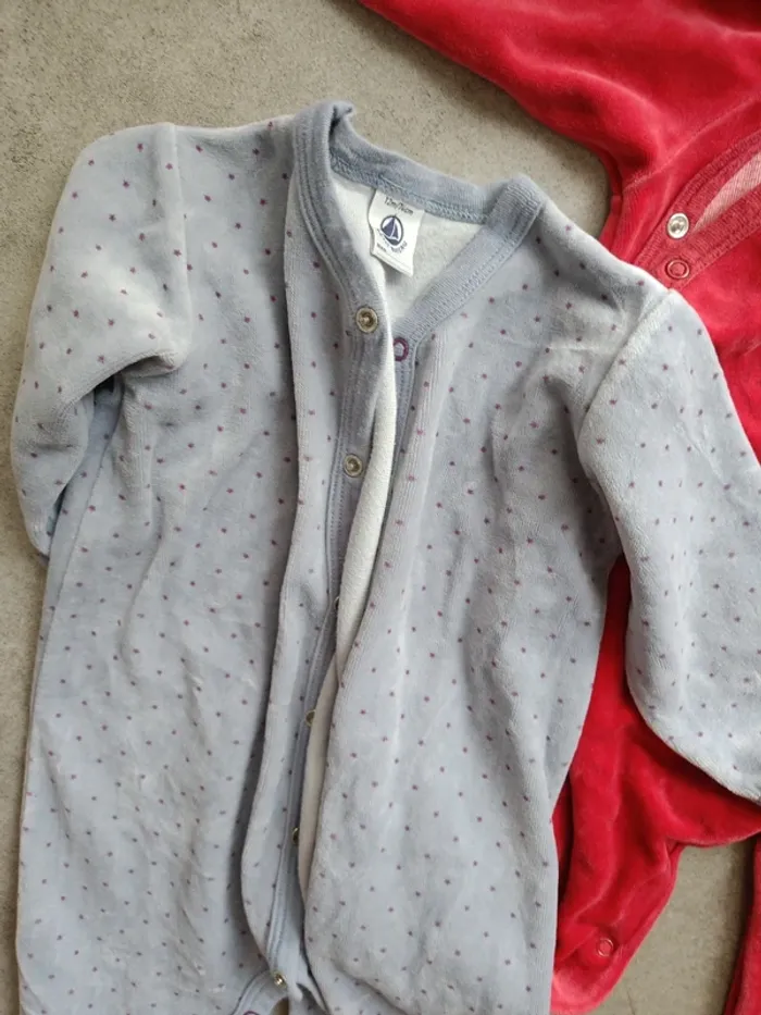 Lot de 2 pyjamas en velours Petit bateau 12 mois - photo numéro 2