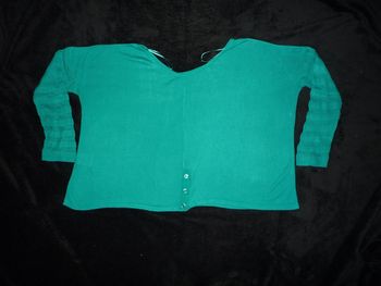 PULL COURT ML TURQUOISE "MISS CAPTAIN" - Taille M - n°03