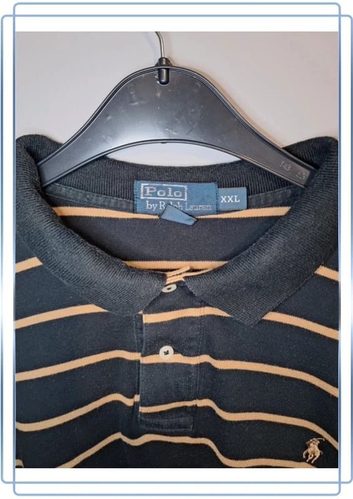 Polo Ralph lauren  noir et marron 100% coton- taille XXL - brodé (33) - photo numéro 2